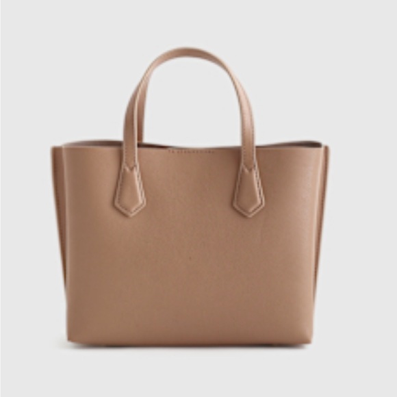 Quince Italian Leather Small Triple Compartment Tote / Cappuccino - Picture 2 of 13